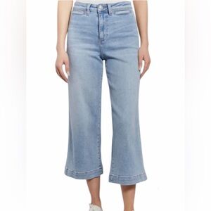 NWT Oat New York High Rise Wide Leg Crop Jean In Light Wash Size 30